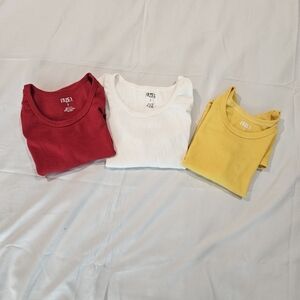 Red, White, and Yellow T-Shirt Trio
